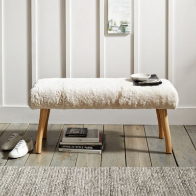 Curly Sheepskin Bench