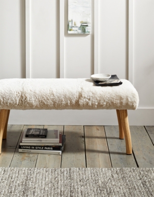 Curly Sheepskin Bench