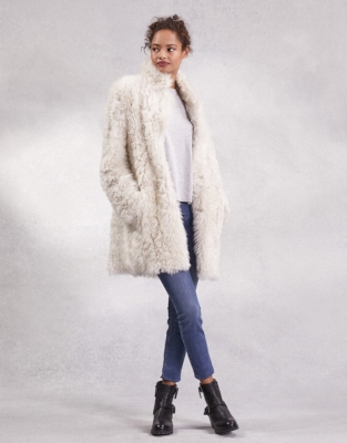 White sheepskin coat sale