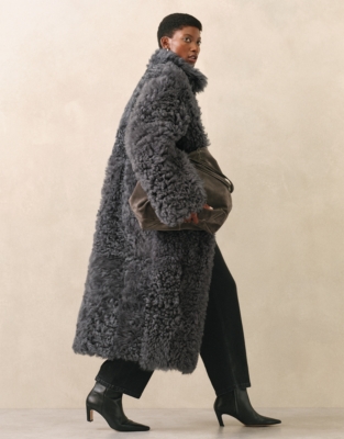 Curly Sheepskin Long Coat | View All Clothing | The White Company UK