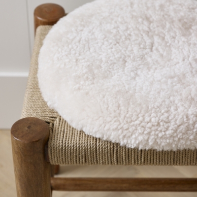 Curly Sheepskin Seat Pad Pearl Garden Furniture The White Company UK