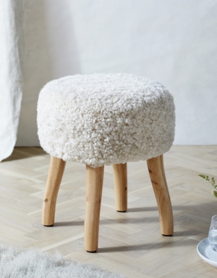 Curly Sheepskin Stool