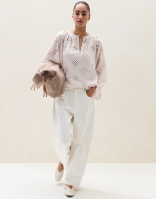 Cutwork Detail Boho Blouse