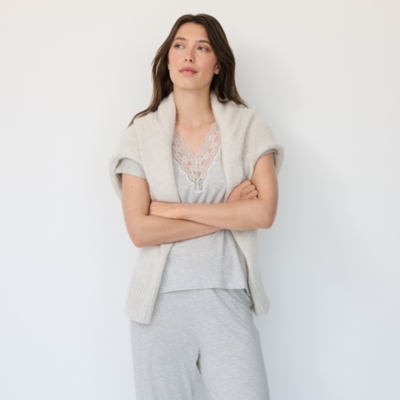 Deep V Lace Jersey Pyjama Set