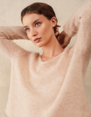 Deep V Neck Jumper with Mohair