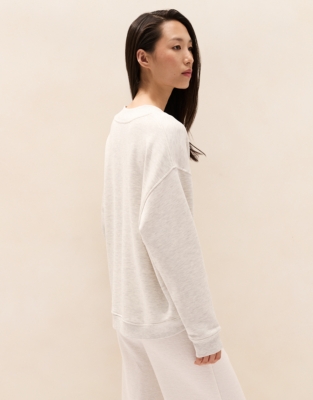 Deep V Scooped Hem Sweatshirt