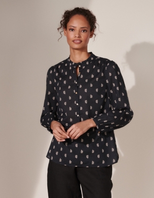 Deia-printed Cotton Blouse | Clothing Sale | The White Company UK