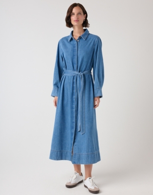Denim Shirt Midi Dress