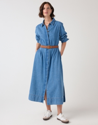 Denim Shirt Midi Dress