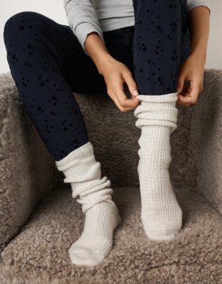 Detail Slouch Socks with Cashmere