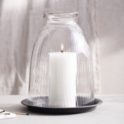 Domed Glass Candle Holder With Tray Large Candle Holders The White Company Us