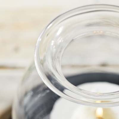 Domed Glass Medium Candle Holder With Tray Candle Holders The White