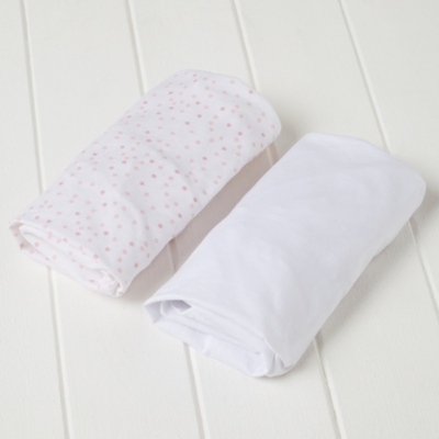 Dot & White Fitted Sheet Set of 2 Children's Home Sale The White