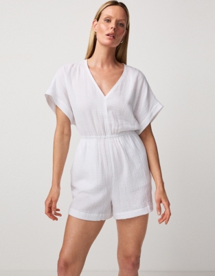 Double Cotton Beach Playsuit