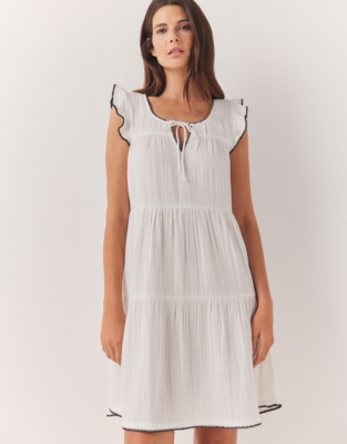 Double Cotton Blanket Stitch Nightie Nightwear & Robes Sale The