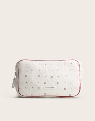 Double-Cotton Cross-Stitch Print Wash Bag