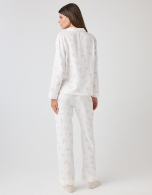 Double Cotton Faded Floral Pajama Set