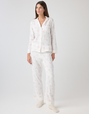 Double Cotton Faded Floral Pajama Set