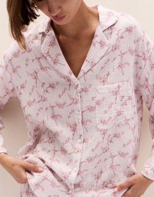 Double Cotton Floral Relaxed Pyjama Set