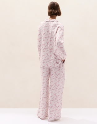 Double Cotton Floral Relaxed Pyjama Set