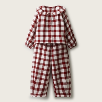 Double Cotton Gingham Frill Detail Relaxed PJ (1–12yrs)