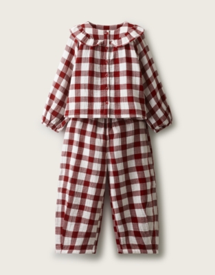 Double Cotton Gingham Frill Detail Relaxed PJ (1–12yrs)
