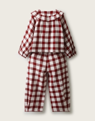 Double Cotton Gingham Frill Detail Relaxed PJ (1–12yrs)