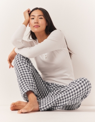 Double Cotton Gingham Pyjama Bottoms Pyjamas The White Company