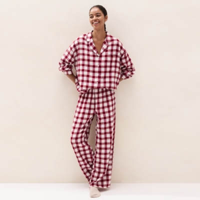 Double-Cotton Gingham Relaxed Pyjama Set