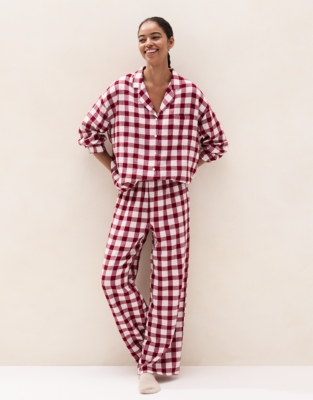 Double-Cotton Gingham Relaxed Pyjama Set