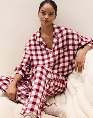 Double-Cotton Gingham Relaxed Pyjama Set