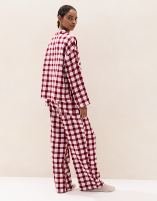 Double-Cotton Gingham Relaxed Pyjama Set
