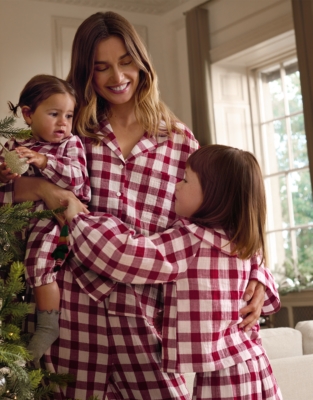 Double-Cotton Gingham Relaxed Pyjama Set
