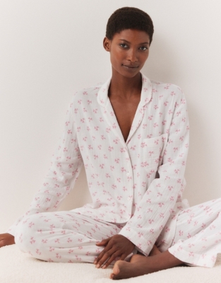 Double Cotton Heart Floral Pajama Set Pajamas The White Company US