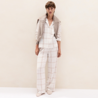 Double Cotton Highland Check Drop Shoulder Pyjama Set