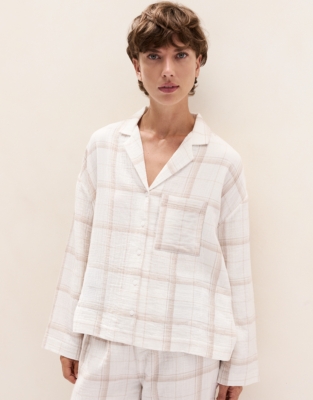 Double Cotton Highland Check Drop Shoulder Pyjama Set