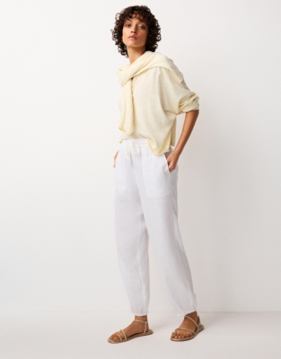 Double Cotton Jogger - White