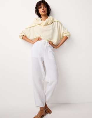 Double Cotton Jogger - White