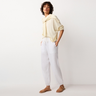 Double Cotton Joggers - White