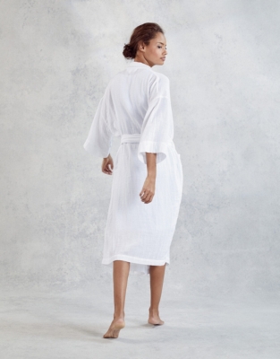 Double Cotton Long Robe Robes & Dressing Gowns The White Company US
