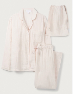 Double Cotton Pyjama Set with Bag | New In Nightwear | The White Company UK