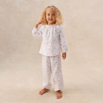 Double Cotton Relaxed Fit Boho Minnie Floral Pyjamas (2–12yrs)