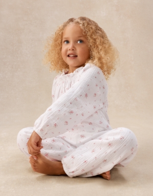 Double Cotton Relaxed Fit Boho Minnie Floral Pyjamas (2–12yrs)