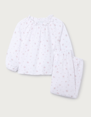 Double Cotton Relaxed Fit Boho Minnie Floral Pyjamas (2–12yrs)
