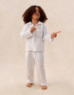 Double Cotton Relaxed Traditional Fit Stripe Pyjamas (2–12yrs)