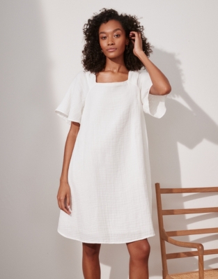 Square neck sale cotton dress