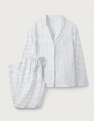 Double-Cotton Stripe Pajama Set | Pajamas | The White Company US