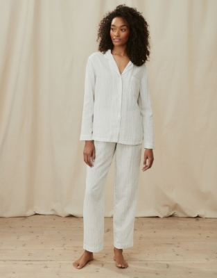 Double-Cotton Stripe Pajama Set | Pajamas | The White Company US