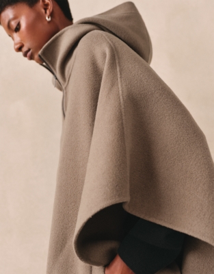 Double Faced Oversized Hooded Poncho