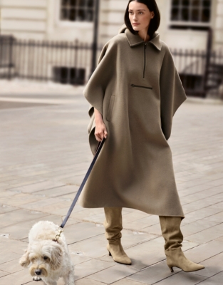 Double Faced Oversized Hooded Poncho